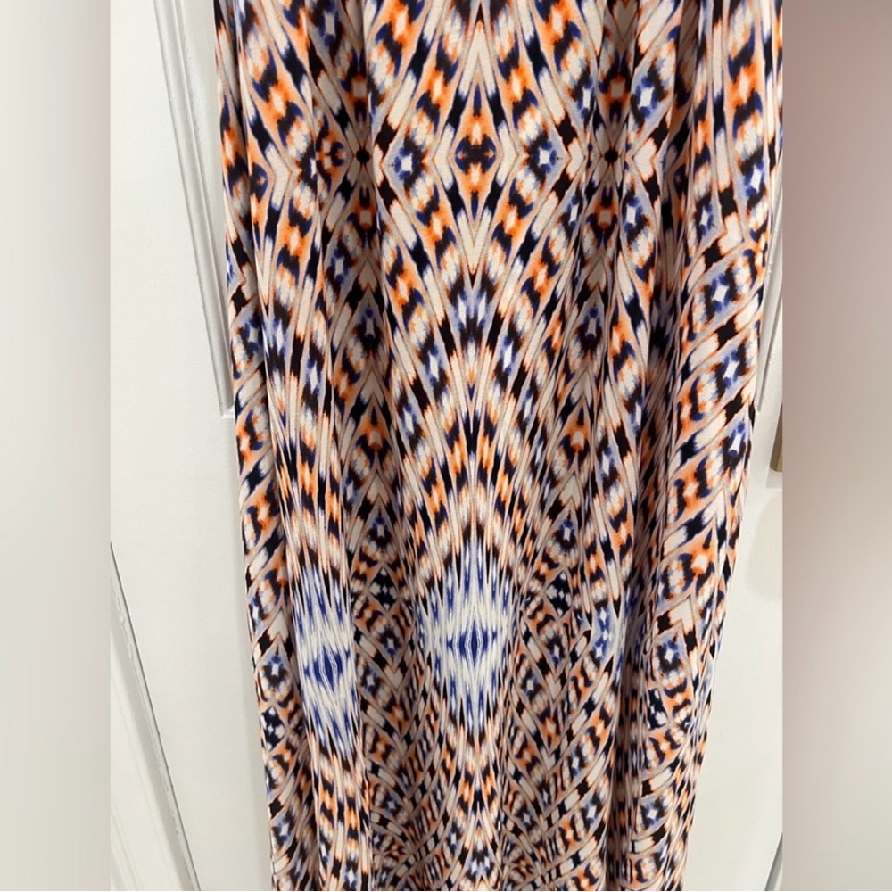 Greylin Priscilla Silk Maxi Geometric Print Dress Size M - Picture 2 of 6